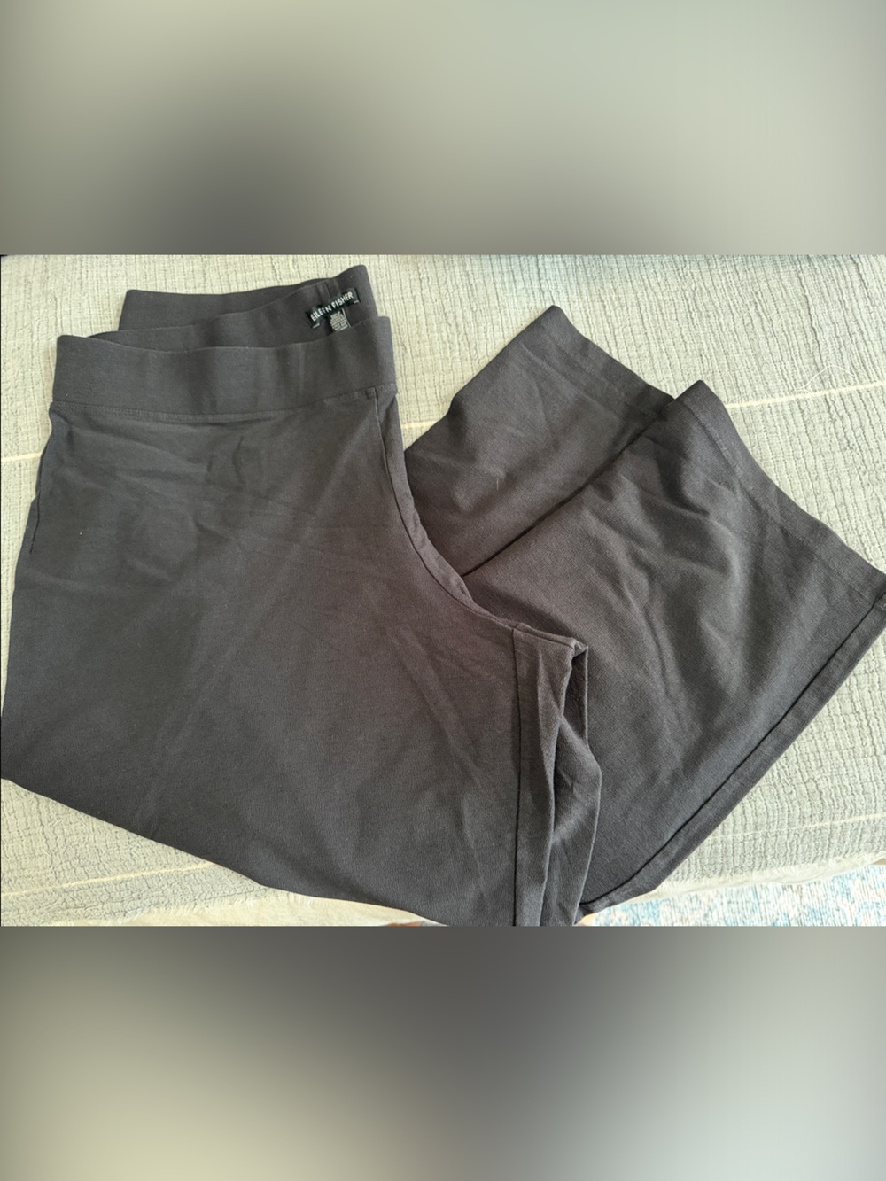 Eileen Fisher, wide leg, cropped, Black Stretch Pants